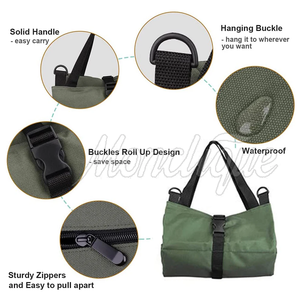 Heavy-Duty Roll-Up Tool Bag - Oxford Fabric Multi-Tool Organizer All-in-One Garage Storage for Mechanics/Electricians/Carpenters