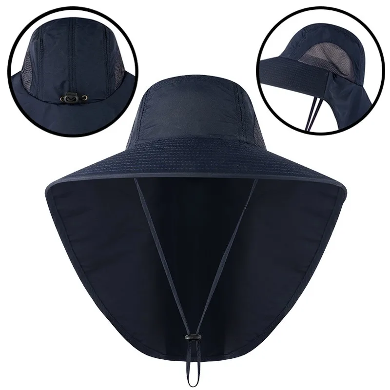 Sun Hat Sun Protection Hat Summer Sun Hat Women Men UV Protection Bucket Hats With Neck Flap Outdoor Large Wide Brime Men's Panama Fishing Hiking Hat