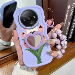 3 - Piece Stay Happy Phone Case Set with Lanyard & Stand for Redmi A5 4G (171mm) (PURPLE)
