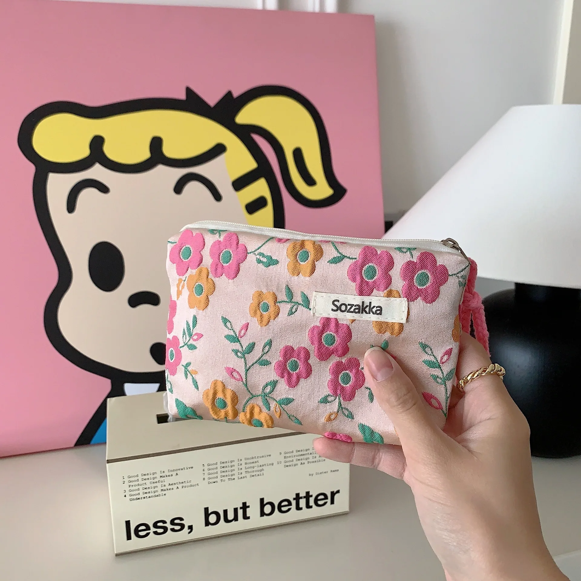 Kawaii Blumen reise kosmetische Lippenstift Münz geldbörse Aufbewahrung tasche Frauen niedlichen Make-up Handtaschen Brieftasche Veranstalter Bleistift Fälle Beutel Tasche – Detail 29