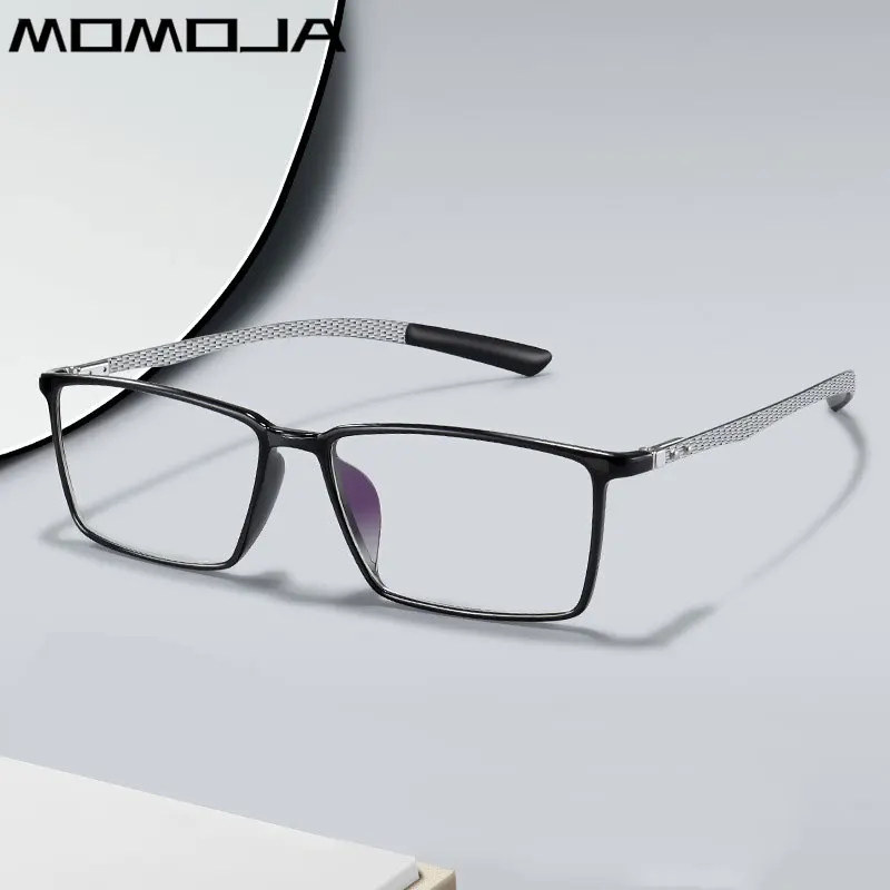 MOMOJA Fashion Ultra Light Carbon Fiber TR90 Glasses Women Luxury Retro Square Optical Prescription Men's Eyeglasses Frame 6008