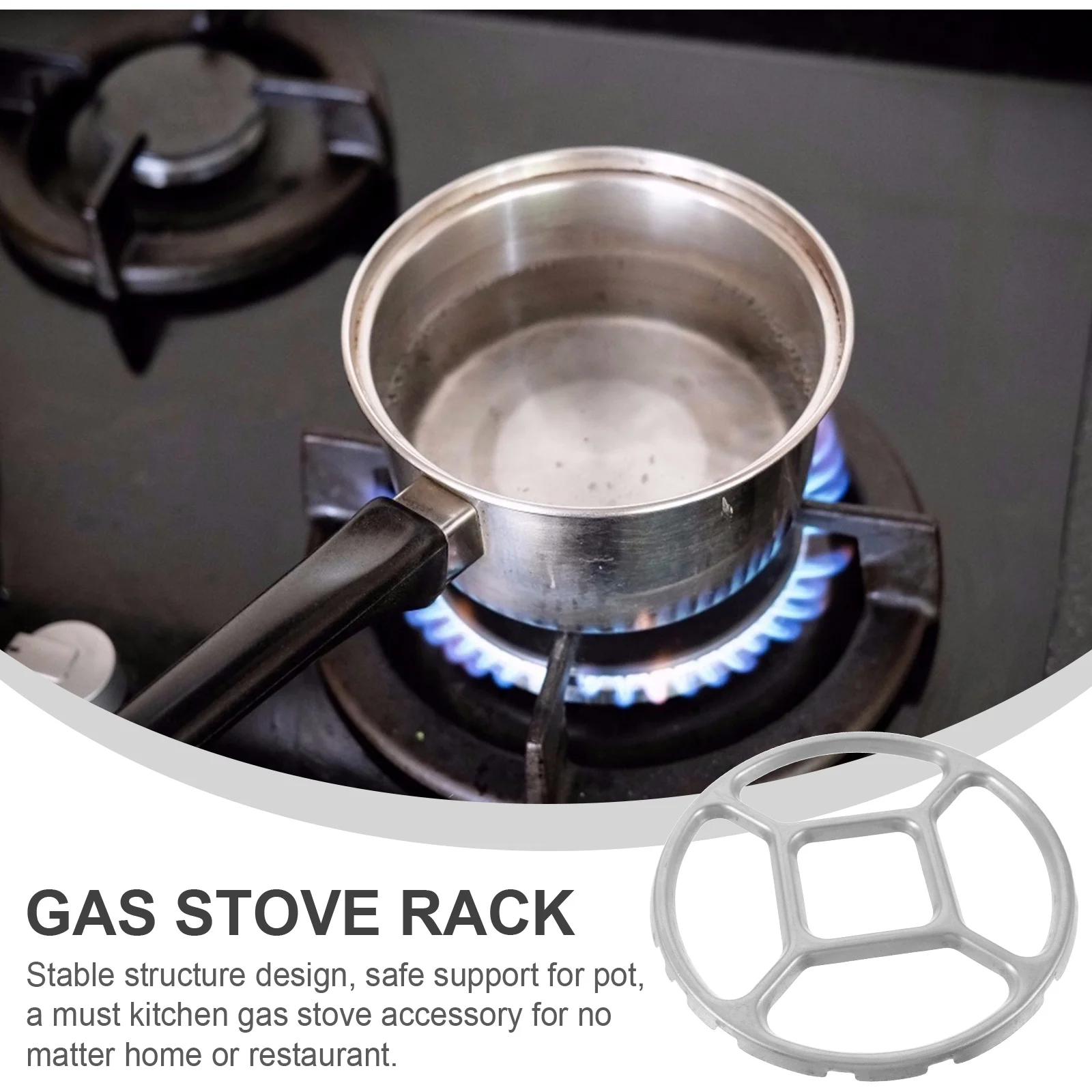 Wok Support Rack Wok Pan Support Rack Small Stove Pot Burners Wok Rack Auxiliary Support Gas Round Bottom Stand Alloy Rings Grill Top 15.4cm