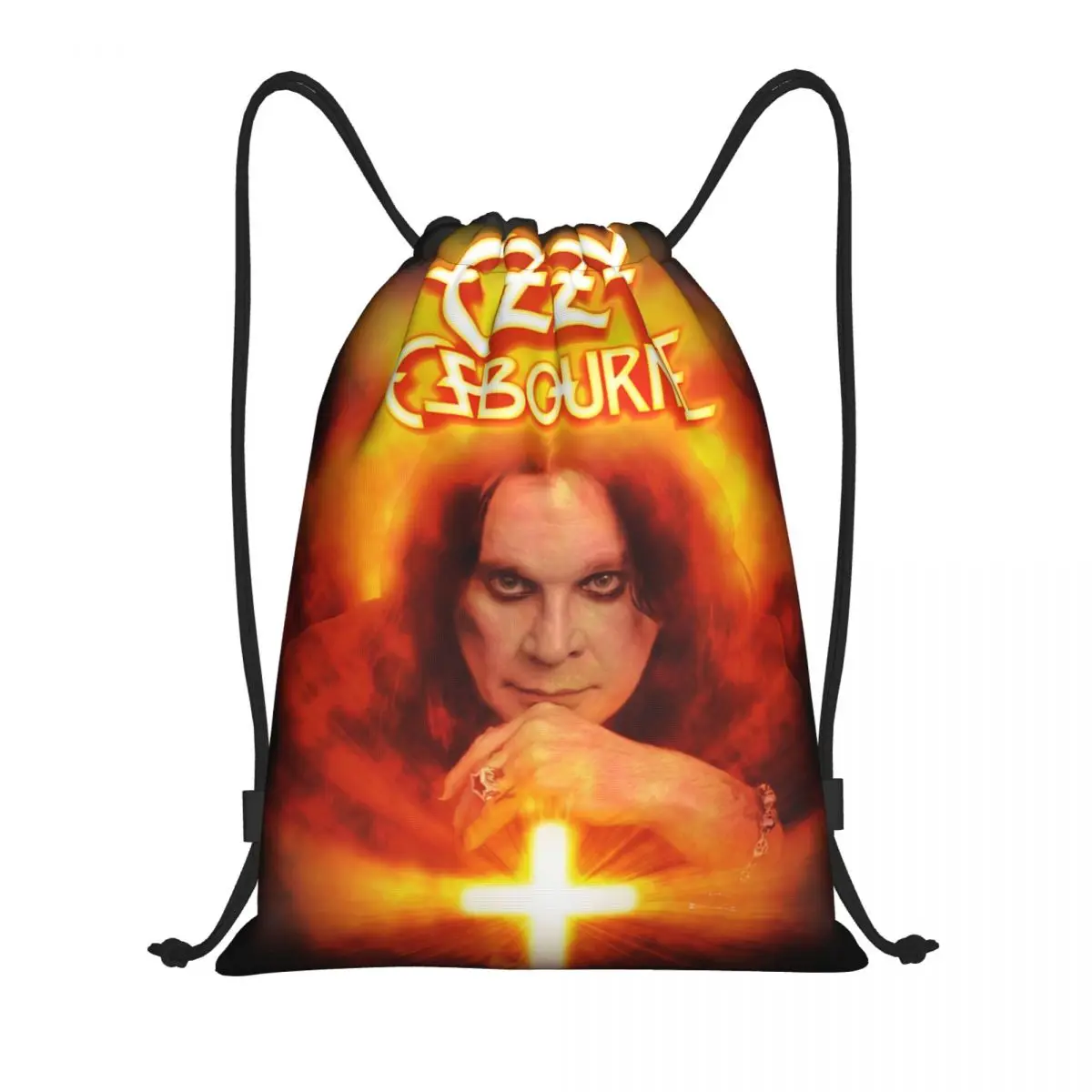

Ozzy Osbourne Prince Of Darkness Drawstring Backpack Sports Gym Bag for Men Women Rock Band Heavy Metal Training Sackpack