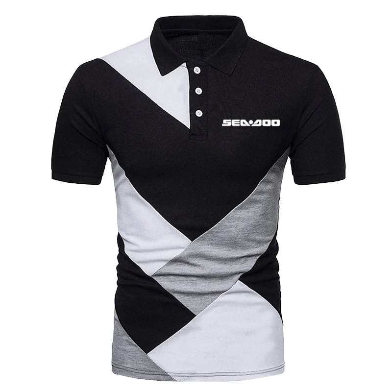 

Sea Doo Seadoo Moto Men's New Printed Polo Shirt Summer Fashion Casual High Quality Breathable Cotton Splicing Short Sleeve Tops