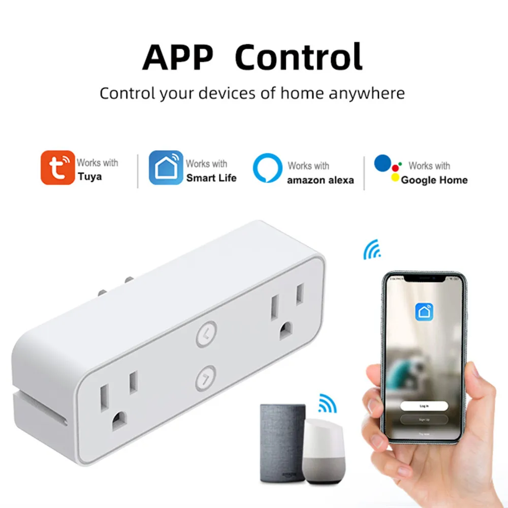 

PSSRISE US Bluetooth Wifi Smart Socket Plug Wireless Smart Life Tuya APP Timer Google Home Alexa Voice Control Wall Power Outlet