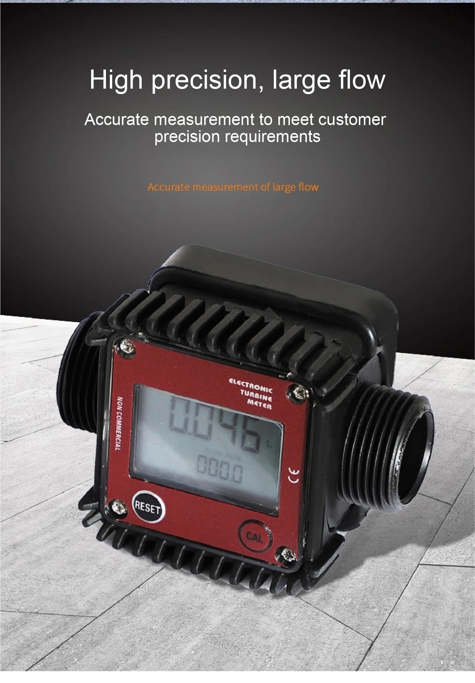 Electronic Turbine Flowmeter K24 Digital Fuel Flow Meter Diesel Methanol Water