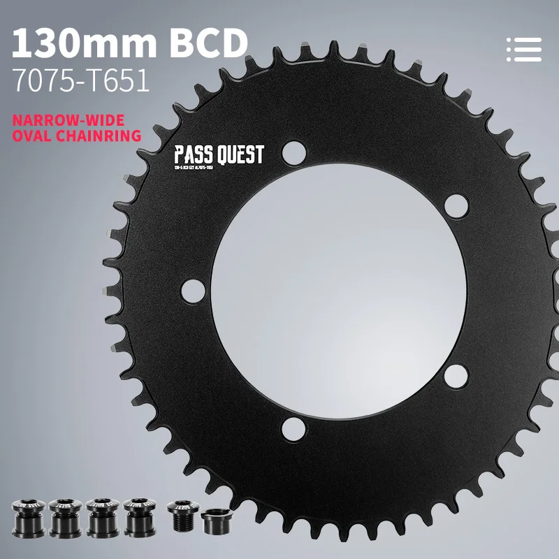 Pass Quest Disc Monoclithische 58T 130Bcd Ovale Rennrad Muslimate Kette/Kettenrad Sram Kurbel Rot Apex 3550