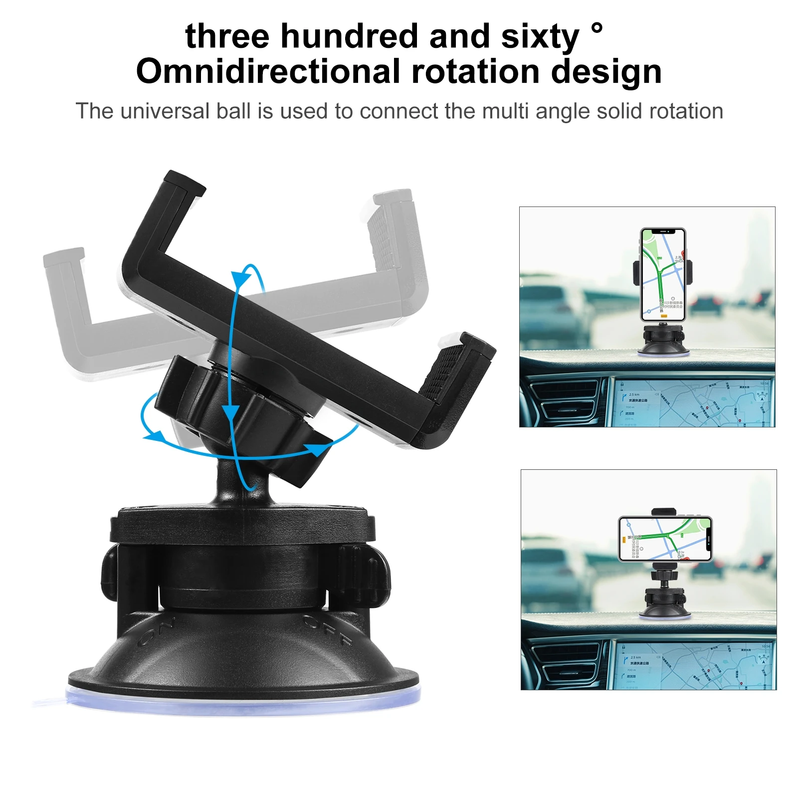 PULUZ 360 Degree Rotating Suction Cup Clamp Holder Bracket Universal Smartphone Holder