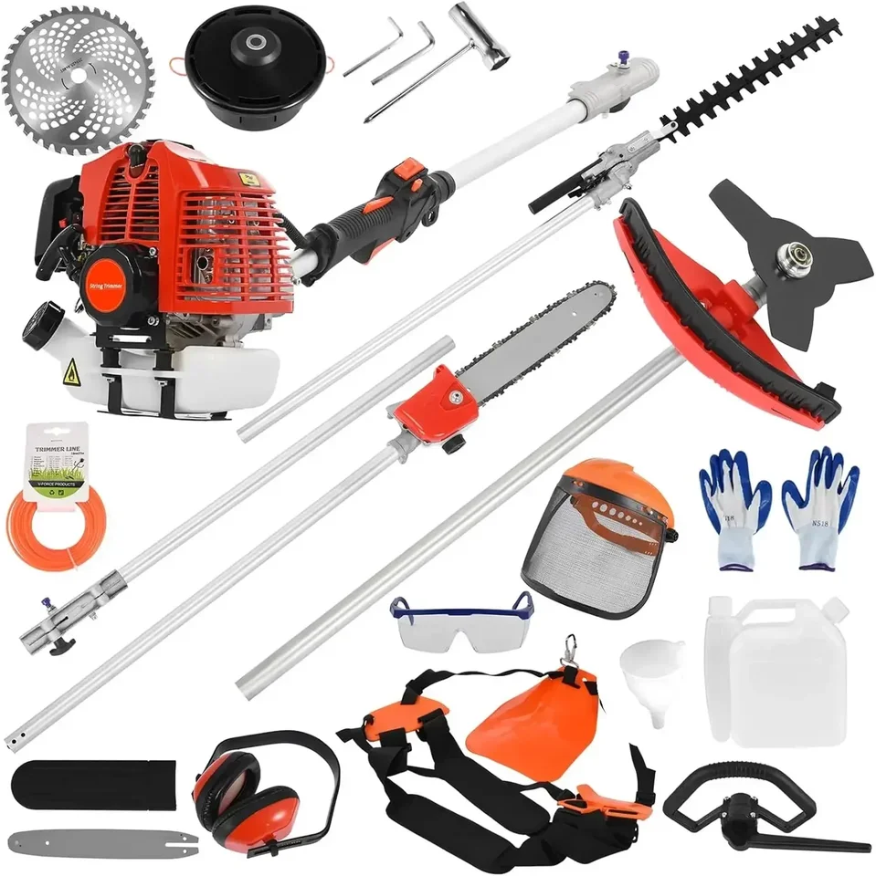 52cc 5 in 1 Gas Powered Lawn Mower Trimmer