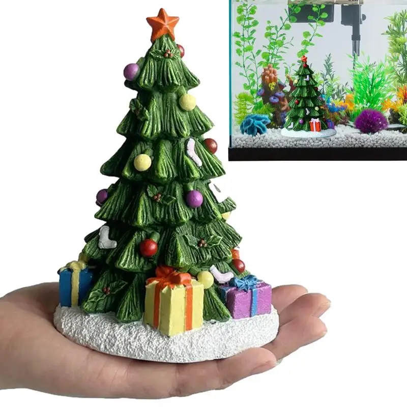 ChristmasAquariumDecorationMiniCuteXmasTreePresentBoxMiniature