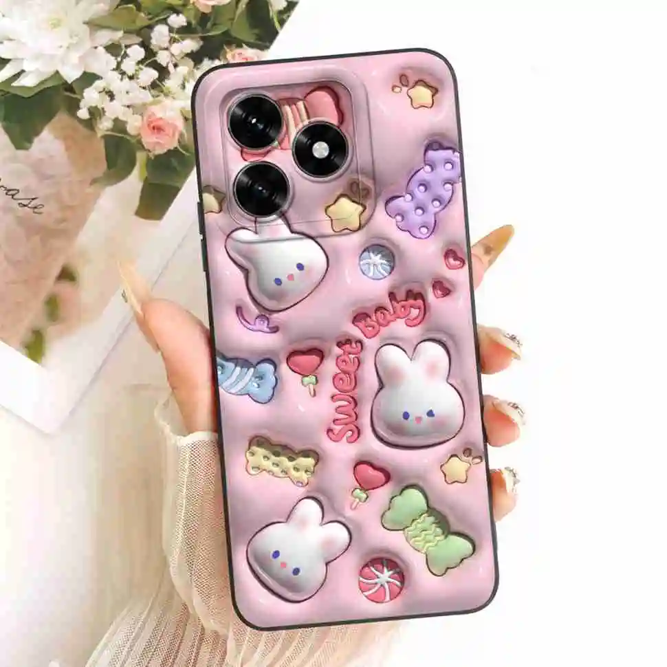 Lovely Sweet Rabbit Panda Soft Silicone Phone Case - Shockproof Bumper Cover
