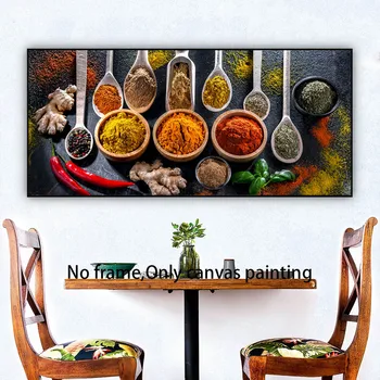 Still Life Chili Condimento Cibo Poster e stampe, Immagini d'arte da parete nordica, Pittura su tela per soggiorno Decorazioni per la casa Senza cornice 1