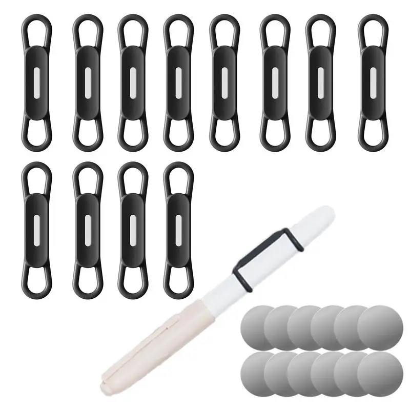 

12PCS Magnetic Pen Holder Adjustable Silicone Magnet Marker Holder Magnetic Pen Clip Reusable Adhesive Pencil Storage