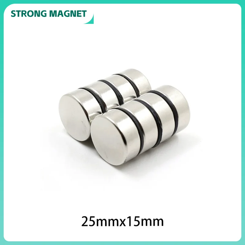 Круглые мощные магниты 25x5 25x10 25x15 25x20 мм, неодимовые магнитные диски N35 25*5 25*10 25*15 25*20, постоянные магниты, 10 шт.