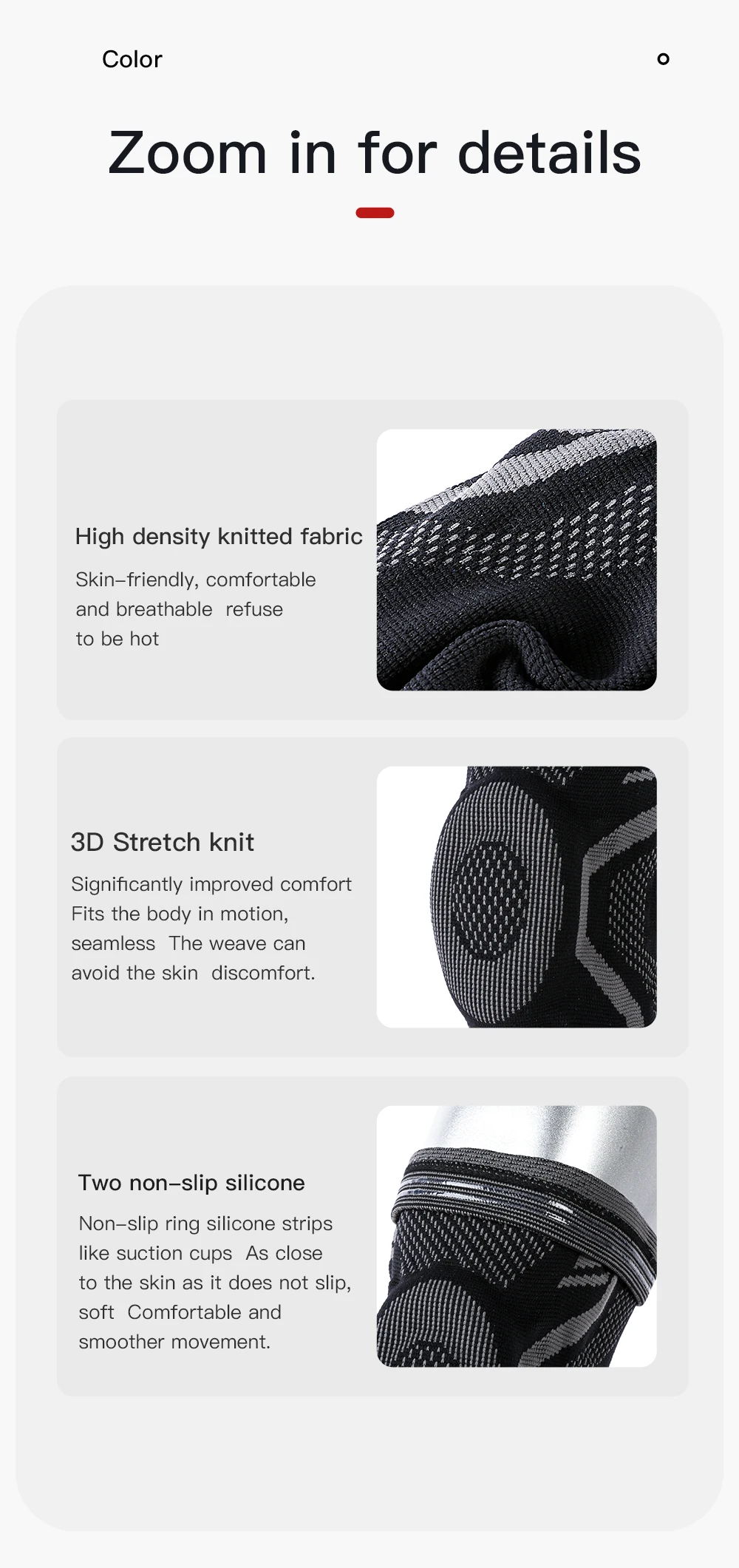 1 Stück Sport Patella Feder stütze Knies tütze gestrickt Kompression voll schützen elastische atmungsaktive Knies tütze für Männer Frauen – Detail 13