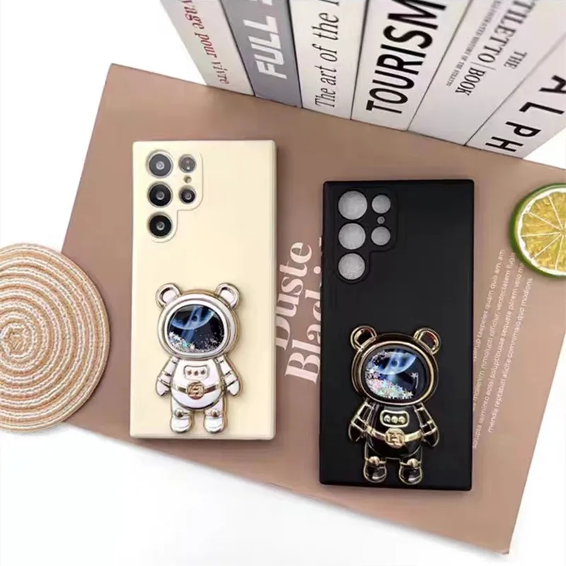 

Shiny Glitter Quicksand Astronaut Stand Holder Soft Case For Huawei Honor 90 80 70 60 50 30 20 10 30S 20S Play 4 5 4T 5T 6T Pro
