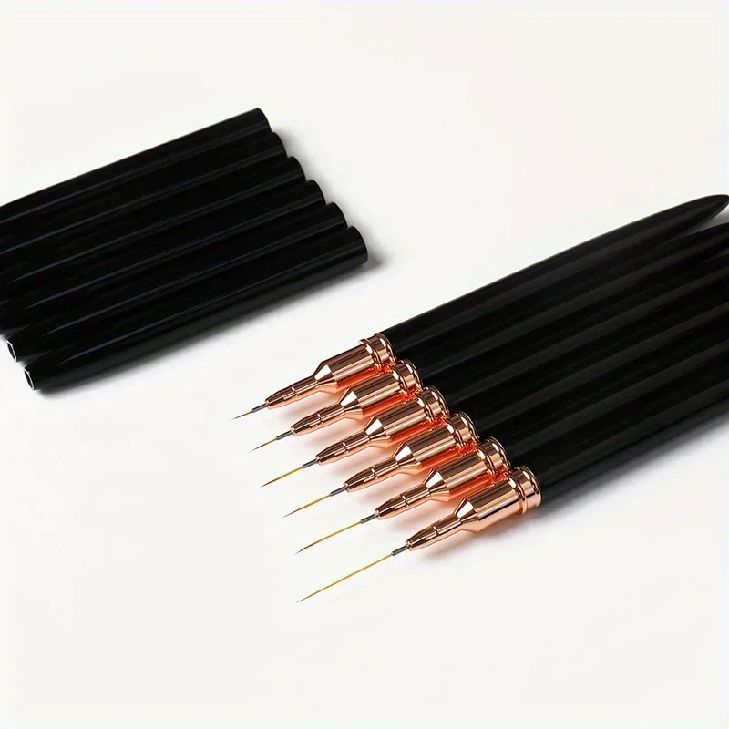 Nail Art Liner Brushes Set Elongated Lines Striping Drawing UV Gel Painting Nail Design Pen Professional Manicure Tool 5Pcs nail art pens nail art brushes nail brushes nail art tools gel nail tools