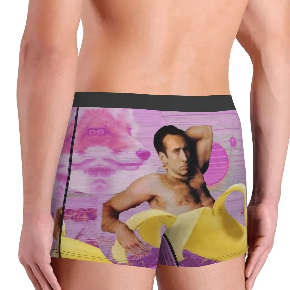 Funny Boxer Nicholas Cage Banana Vaporwave Shorts Panties Briefs Man Underwear Summer Funny Meme Soft Underpants for Male S-XXL