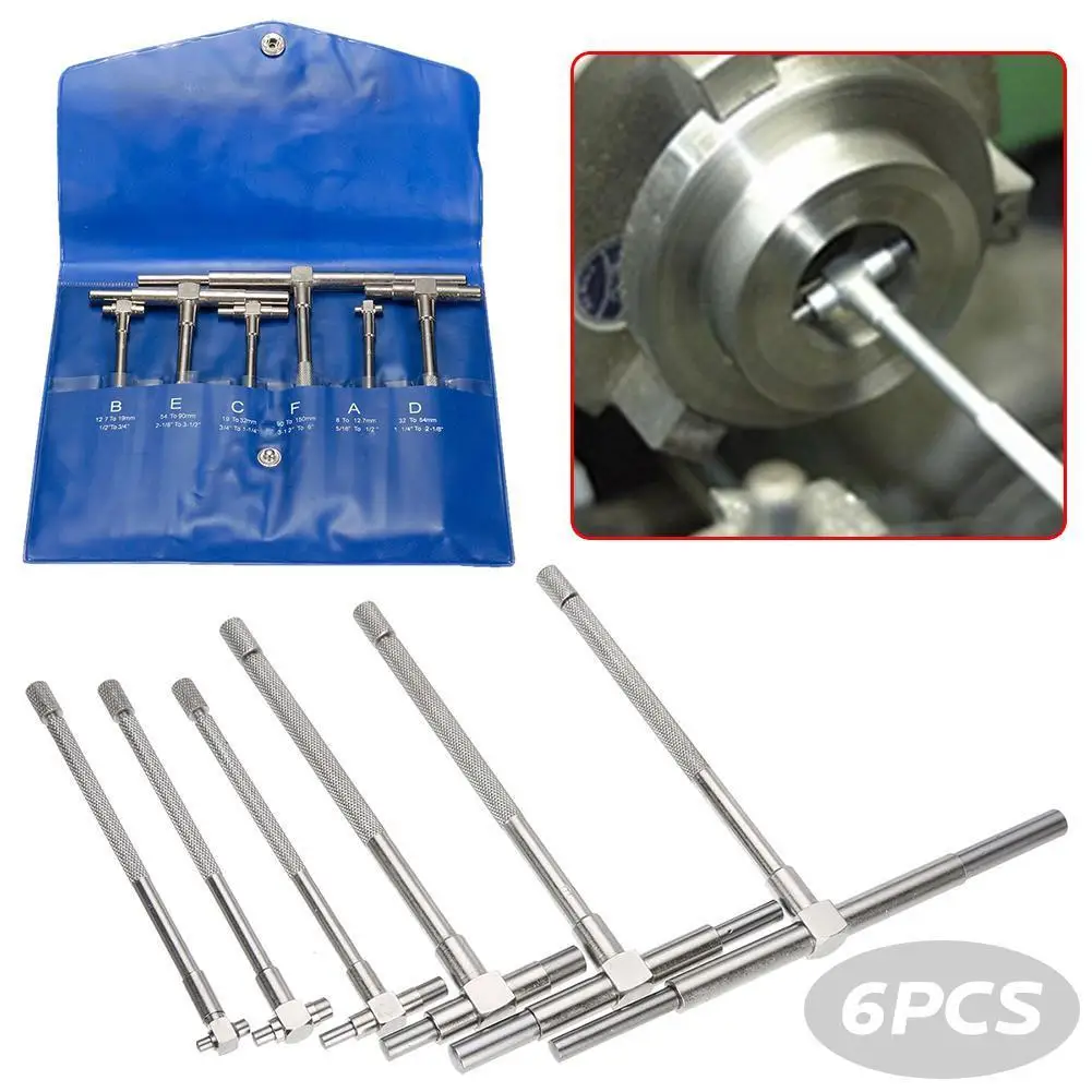 6PcsTelescopicInternalGaugeSetMicrometerHoleMeasurementBore