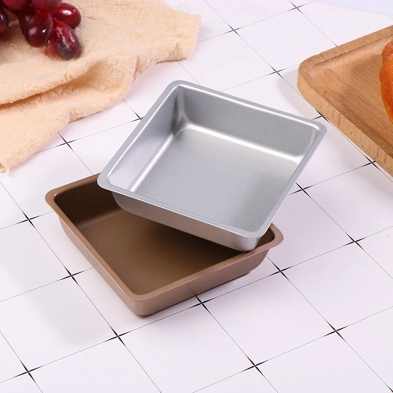 New 4Inch Mini Square Carbon Steel Baking Tray Pizza Cake Mold Non