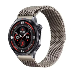 Magnetic Milanese Steel Wristband Strap - Adjustable - 22MM Watch Band (Titanium color)