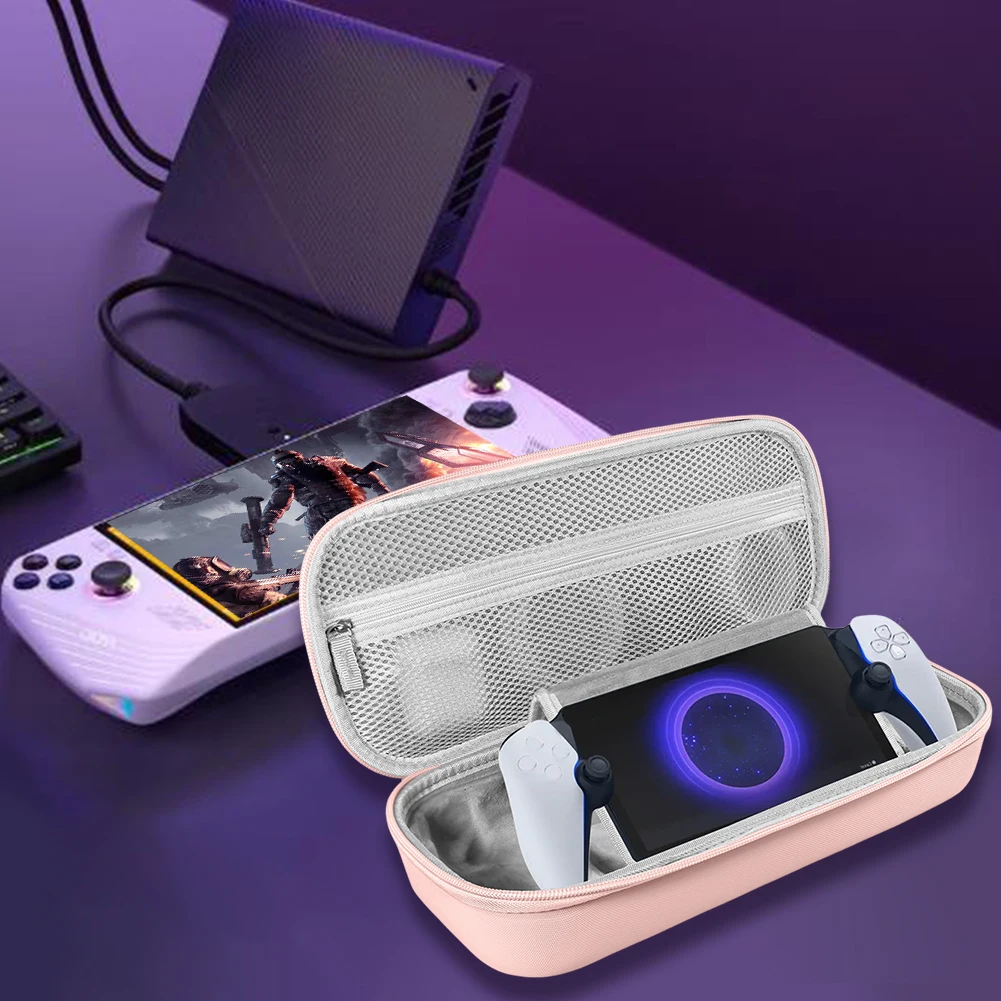 Protective Travel Case PU Leather Travel Carry Bag Shockproof Zipper Handbag Anti Scratch for PS5 Portal for PlayStation Portal