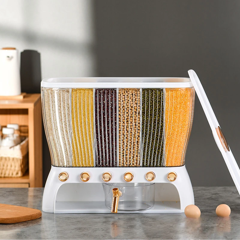 Beans Grain Sealed Storage Box Kitchen Storage Food Containers Rice Bucket Cereal Dispenser