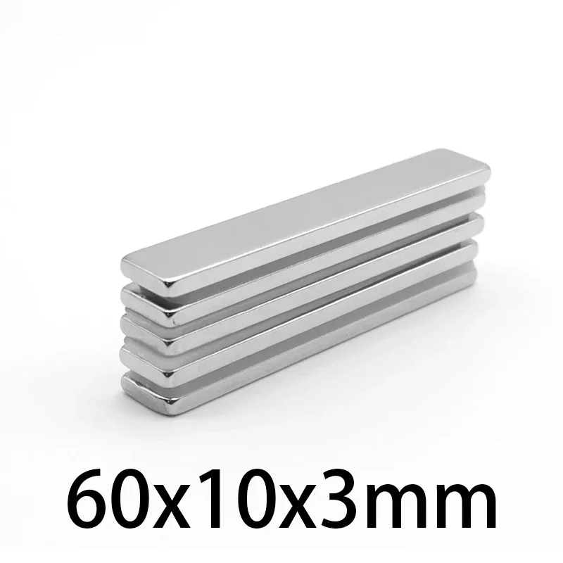 2/5/10/15/20/30PCS 60x10x3mm Quadrate Powerful Strong Magnets N35 Strip Search Magnet 60x10x3 Block Neodymium Magnets 60*10*3
