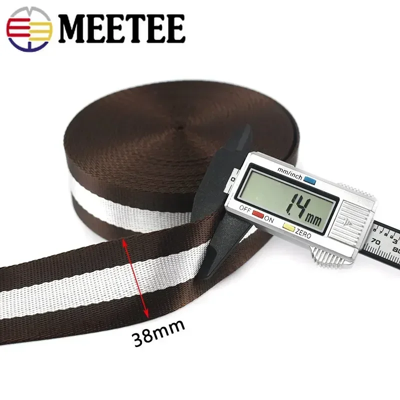 자카드 나일론 웨빙 테이프 5m, 38mm, 장식 리본 배낭 스트랩, 수하물 가방, 안전 벨트, DIY 바느질 재료 액세서리