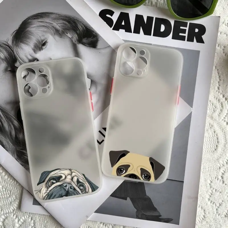 

Cat French Bulldog Phone Case Luxury Silicone Shockproof Matte For Iphone 7 8 Plus X Xs Xr 11 12 13 Pro Max