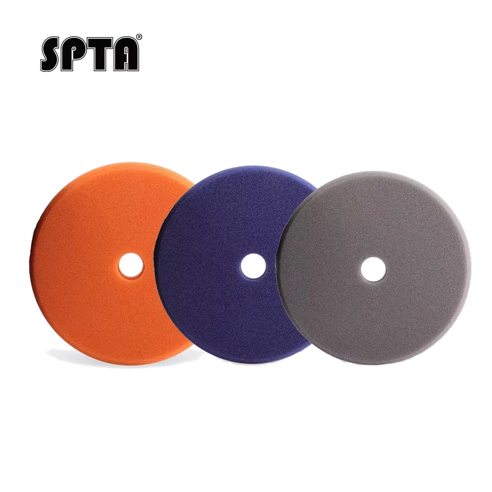 SPTA V2.0 3"(80mm)/5"(125mm)/6"(150mm) Flat Foam Polishing Pad Kit For Car Polisher Compounding Waxing