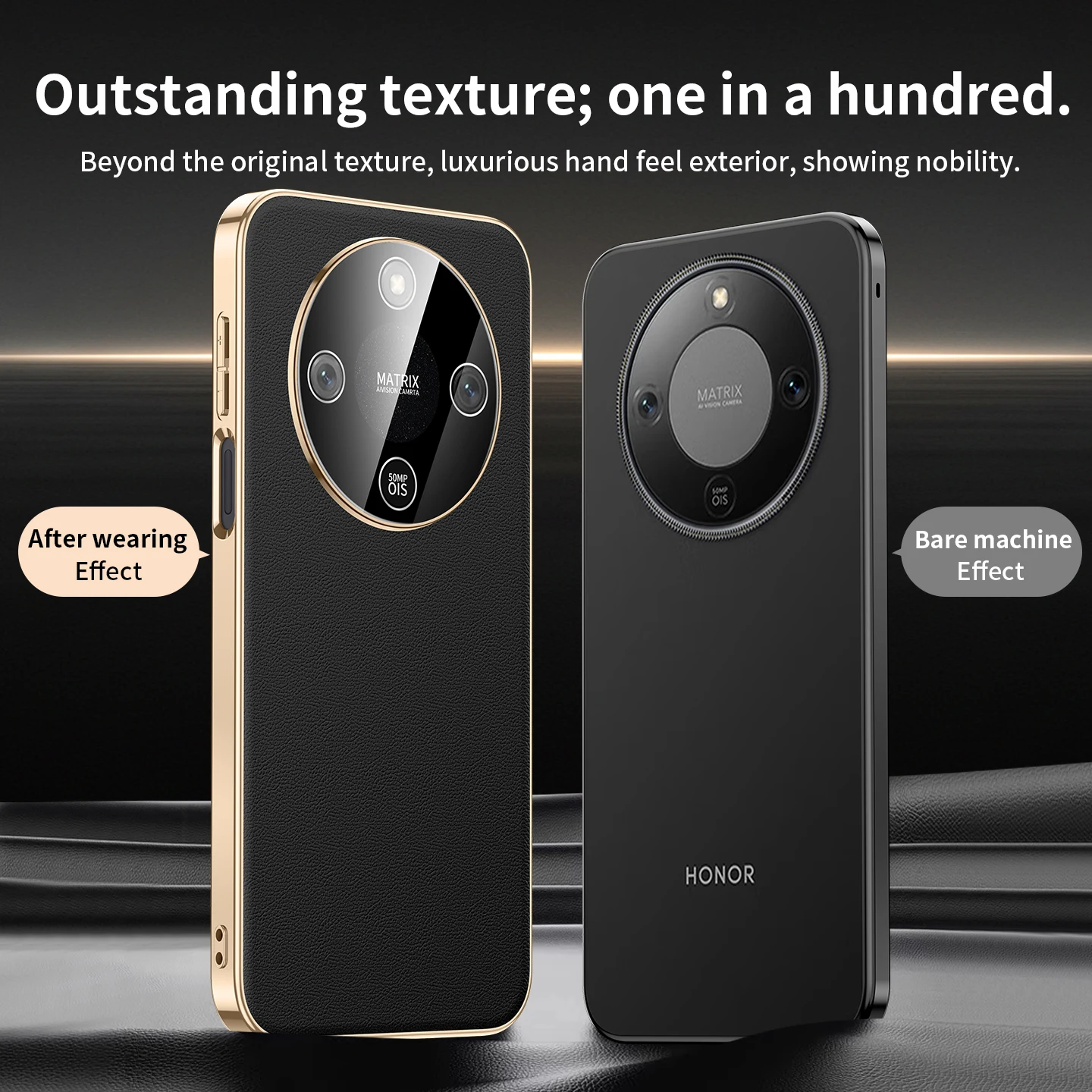 Luxury Plated Leather Texture Shockproof Phone Case with Camera Lens Protection
