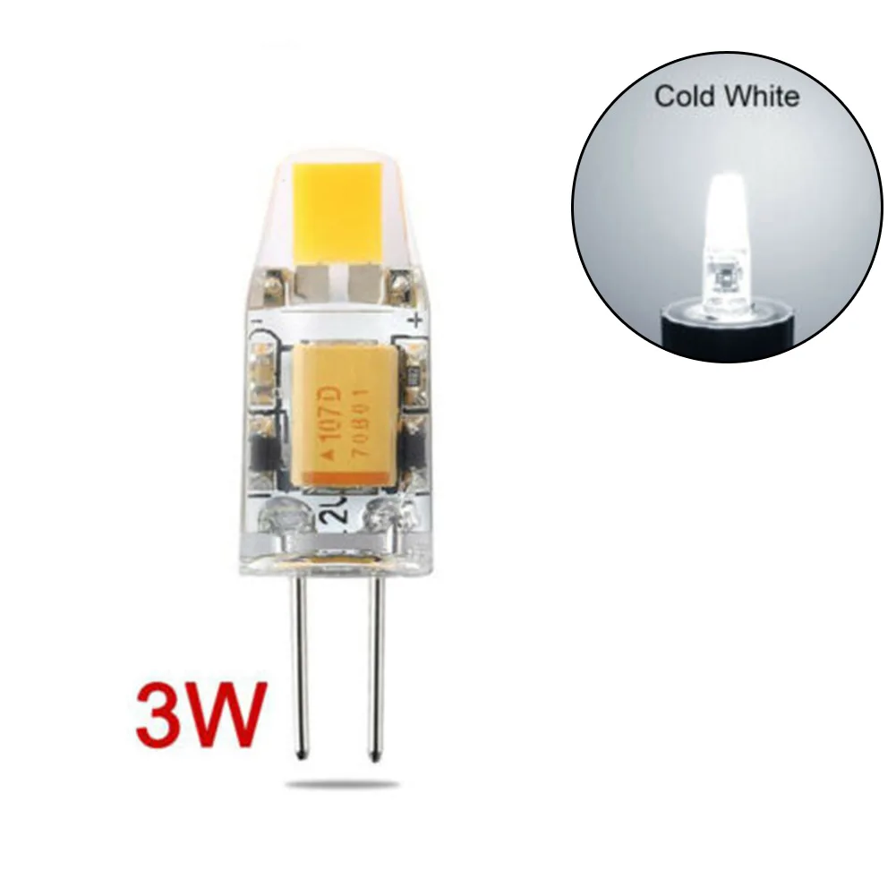 LED 전구 3000K 또는 6000K 3W 액세서리 COB DC12V 환경 할로겐 후드/냉장고/캐비닛 전구 교체 12V 3W, DC12V