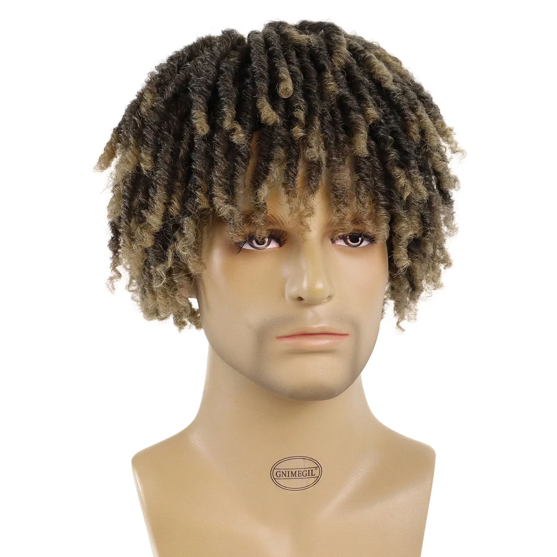 6 インチショートドレッドヘアウィッグ合成編組ハーフウィッグ