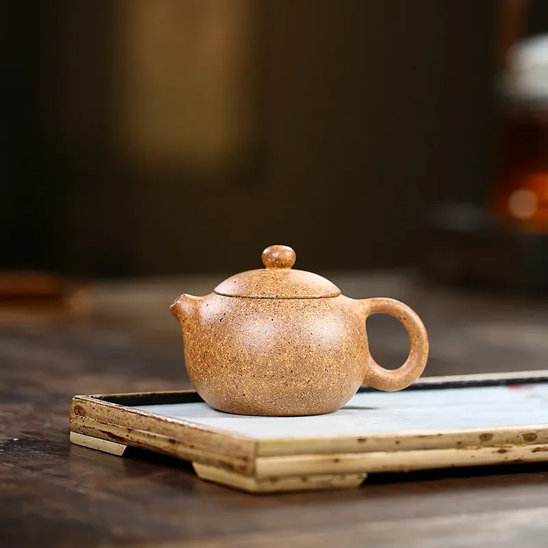 

Free shipping 120ml Chinese Yixing Purple Clay Teapot Xishi Tea Pot High Temperature DuanNi Handmade Zisha Tea Set