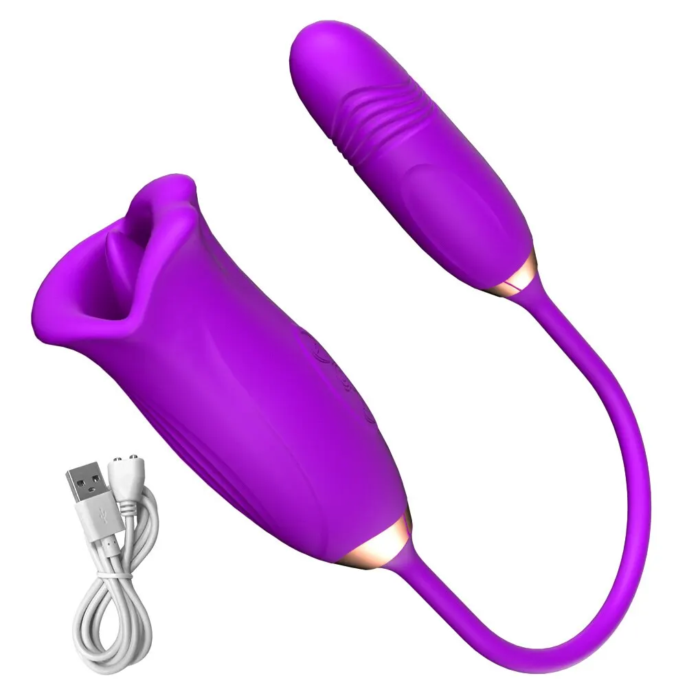 Kraftfull Stötande Sugande Dildo Vibrator Kvinnor Tunga Slickande Klitoris Sucker Oral Nippel Stimulator Ägg Sexleksaker för_voghion.com