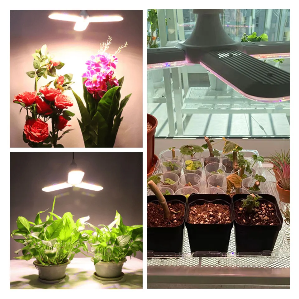 LED Grow Light LED Bulb Lamp 24W 36W 48W Foldable Full Spectrum For Indoor Plants