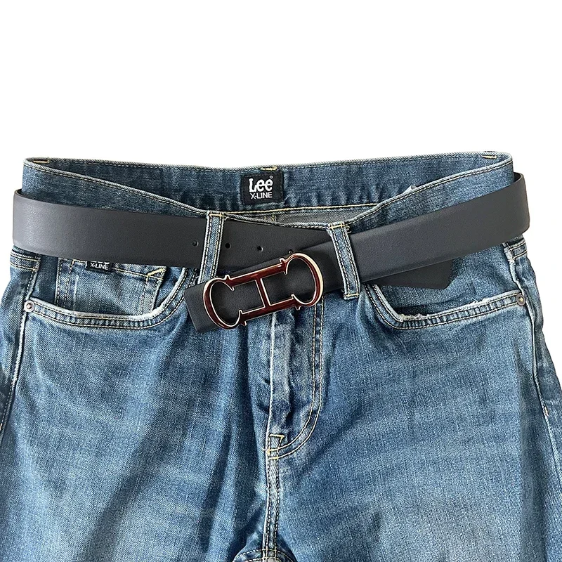 

Double Sided Available Men's Luxury Belt Famous Brand Waistband CH Buckle Belt Leather Strap Male Office Business Casual Jeans