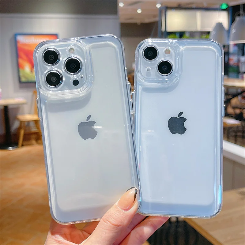 Custodia Trasparente Per Telefono Per IPhone 15 12 11 14 Pro Max Custodia Cover In Silicone Su IPhone 15 13 Mini X XS XR 8 7 14 Plus SE Cover Posteriore - Foto 9