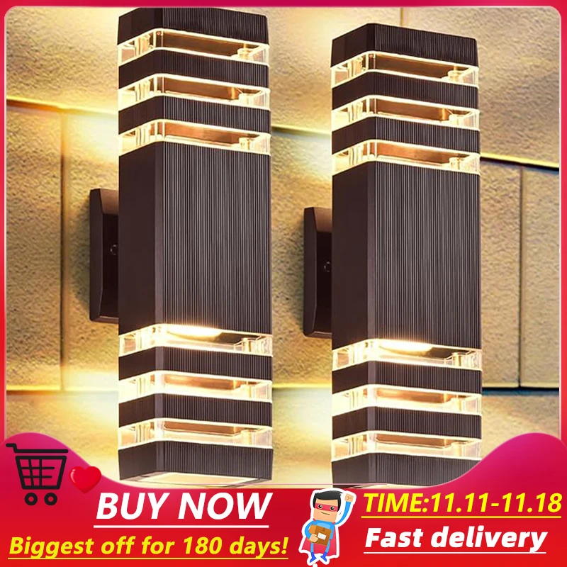Wall Light Outdoor Wall Light Up Down LED Wall Lamp Replaceable Bulb Porch Light Waterproof Exterior Sconce For Balcony Garden Stair