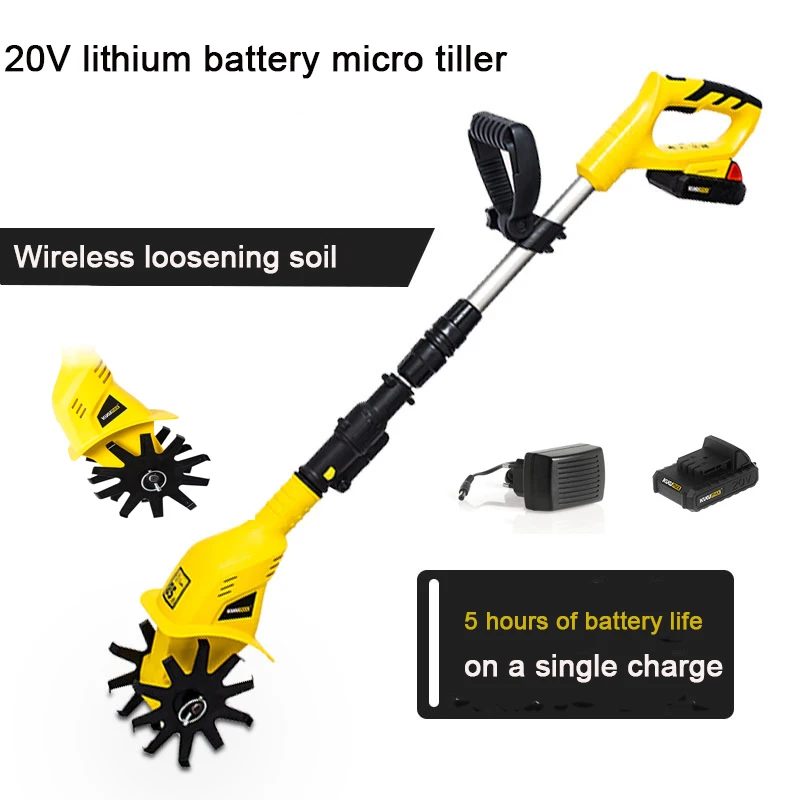 20V Handheld Tiller Garden Rotary Cultivator Machine Cordless Garden