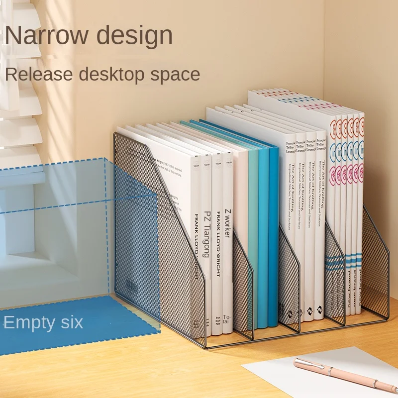 Metal File Rack Office Desk Shelf Standing Desktop File Folder Box Storage Box Data Rack Stationery Organizer