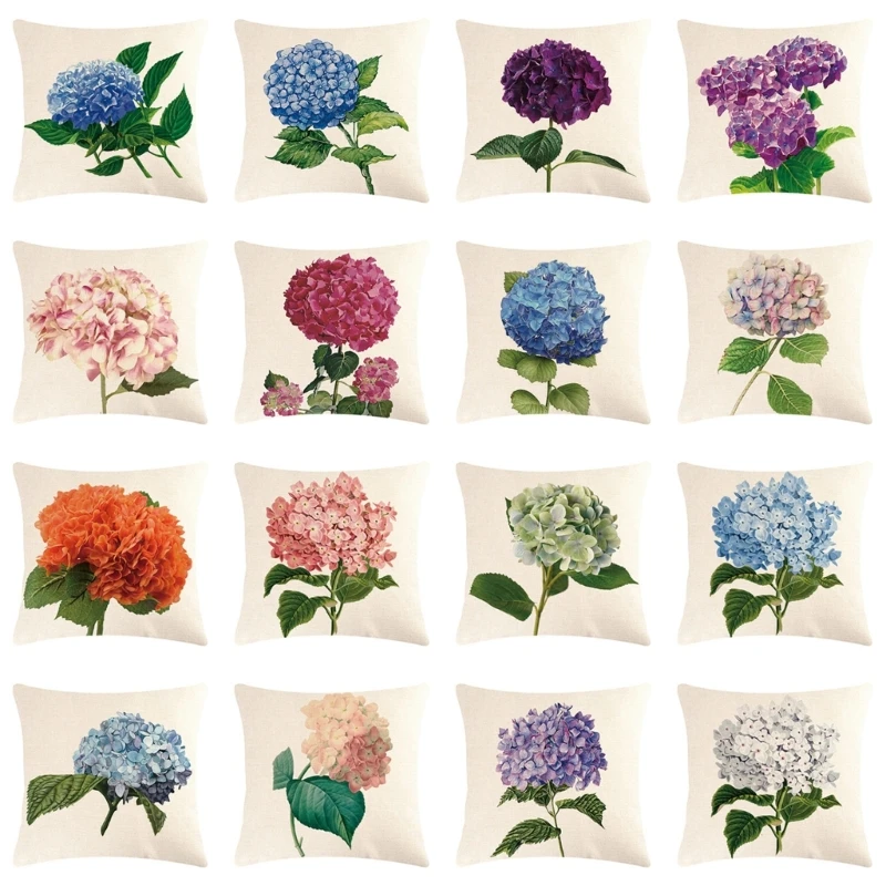 

YYSD Beautiful Florals Pillowcase Hydrangea Throw Pillow Cover Flower Pattern
