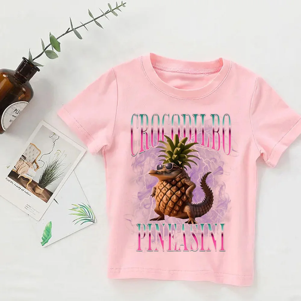 Italian Brainrot Animals Kids T-shirt - Cute and Absorbent Casual Summer Tee
