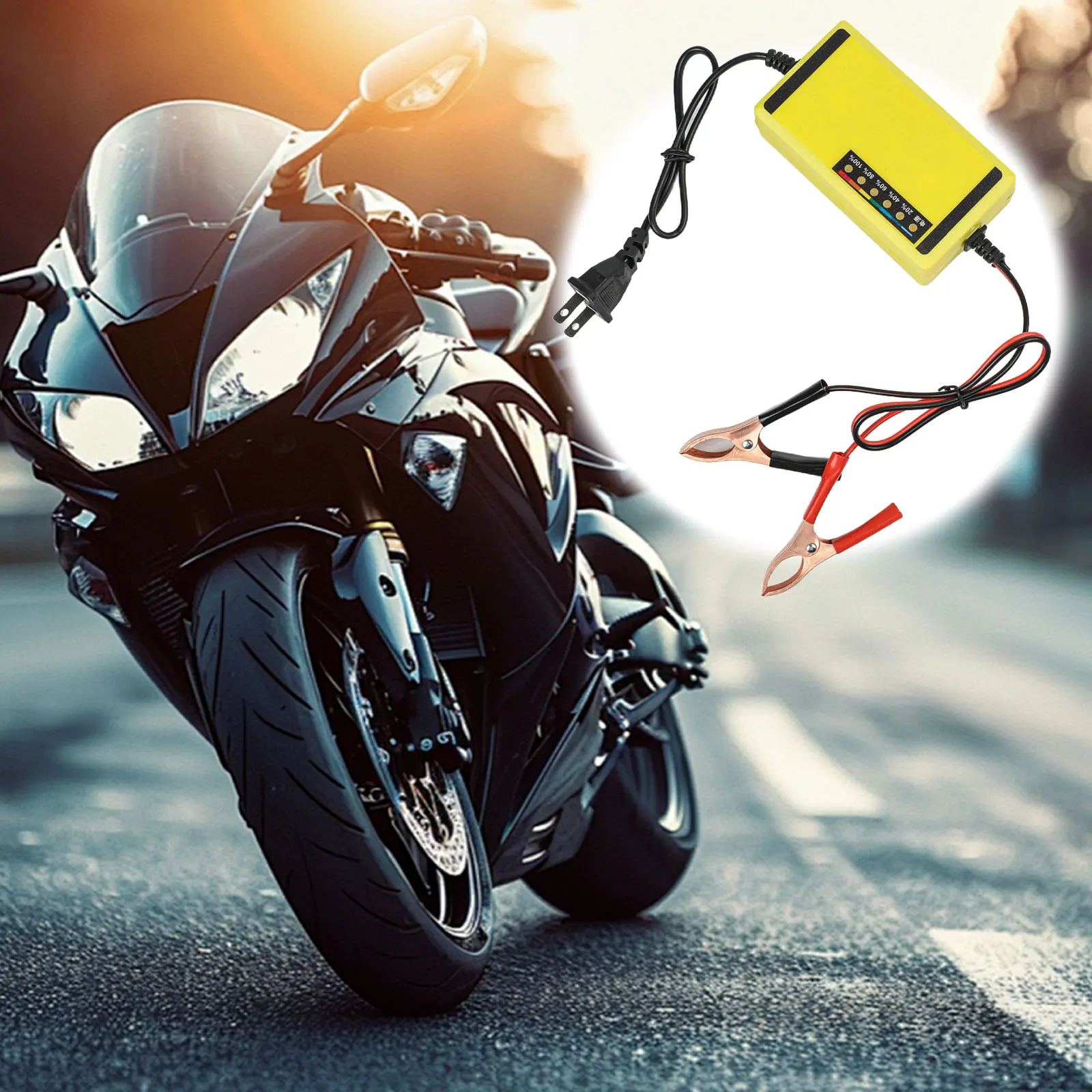 1Pcs Car Battery Charger 12V Fast Charging Automatic High-Power Charger Car Motorcycle Battery Charger Acid Battery Charger - 3