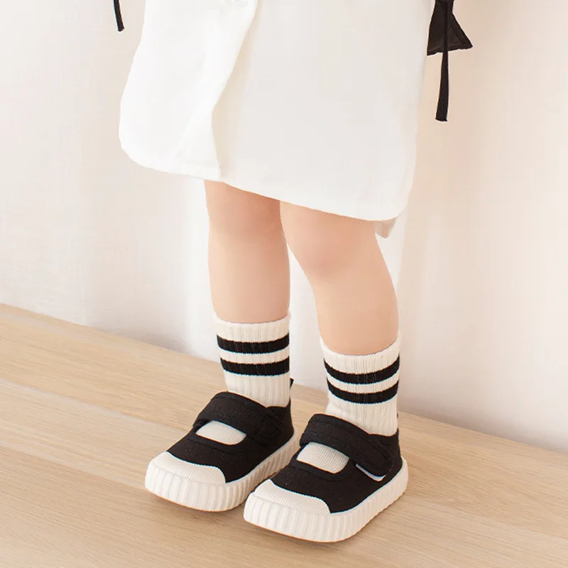 Children White Black Sport Ankle Socks Cotton School Tube Socks for Baby Infant Toddler Kids Boys Girls 0-6 Years Old Clothes