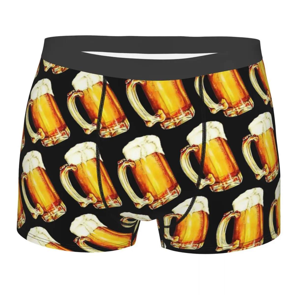 

Men Bier Pattern Underwear Beer Novelty Boxer Shorts Panties Male Breathable Underpants S-XXL