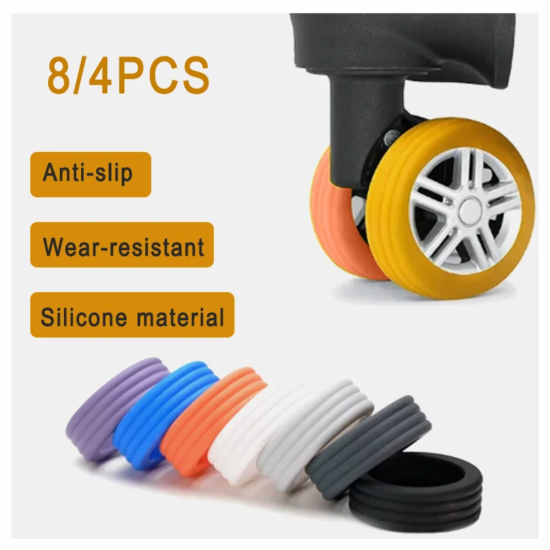 Suitcase Carrying Wheel Rubber Sleeve Noise Reduction Suitcase Wheel Modified Pulley Accessories Protective Cover luggage cover silicone wheels protector wheels protector wheel cover