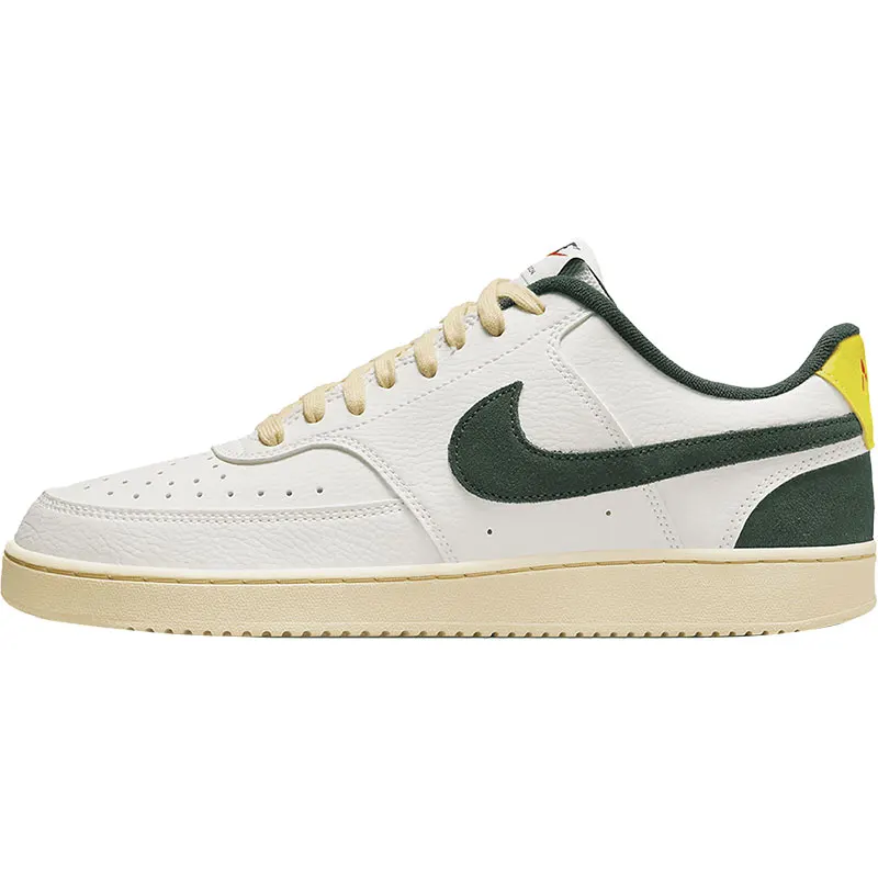 Nike COURT VISION Men's and Women's Sail White Green Retro Shock Absorbed Low Top Board Shoes FD0320-133