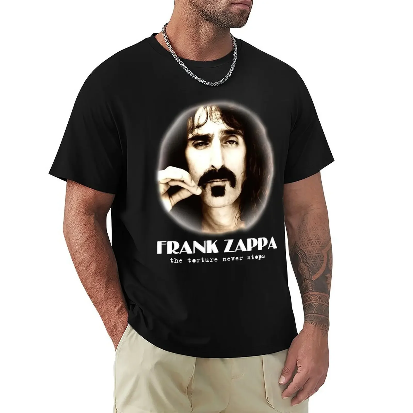 

Непрерывная Мужская футболка Frank music zafa-Frank music zafp для пытки, с круглым вырезом, унисекс, винтажная Спортивная Мужская футболка